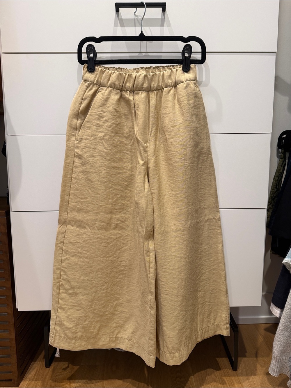 H&M Beige Wide-Leg Elastic Waist Kids Pants